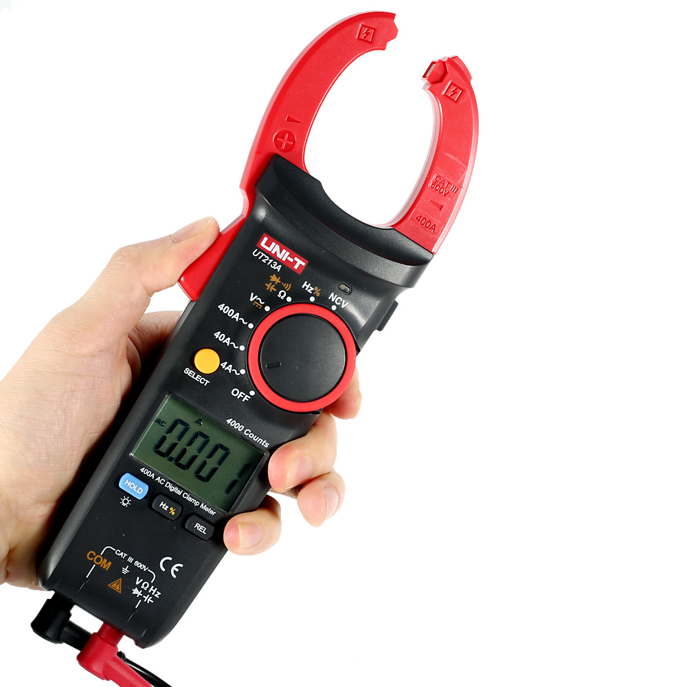 UNI T AC DC Current Tong Digital Clamp Meter Multimeter Voltage Resistance Capacitance Diode Continuity NCV Tester in Flashlight