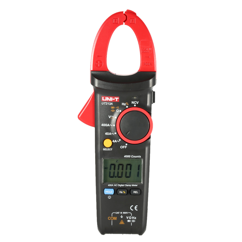 UNI T AC DC Current Tong Digital Clamp Meter Multimeter Voltage Resistance Capacitance Diode Continuity NCV Tester in Flashlight