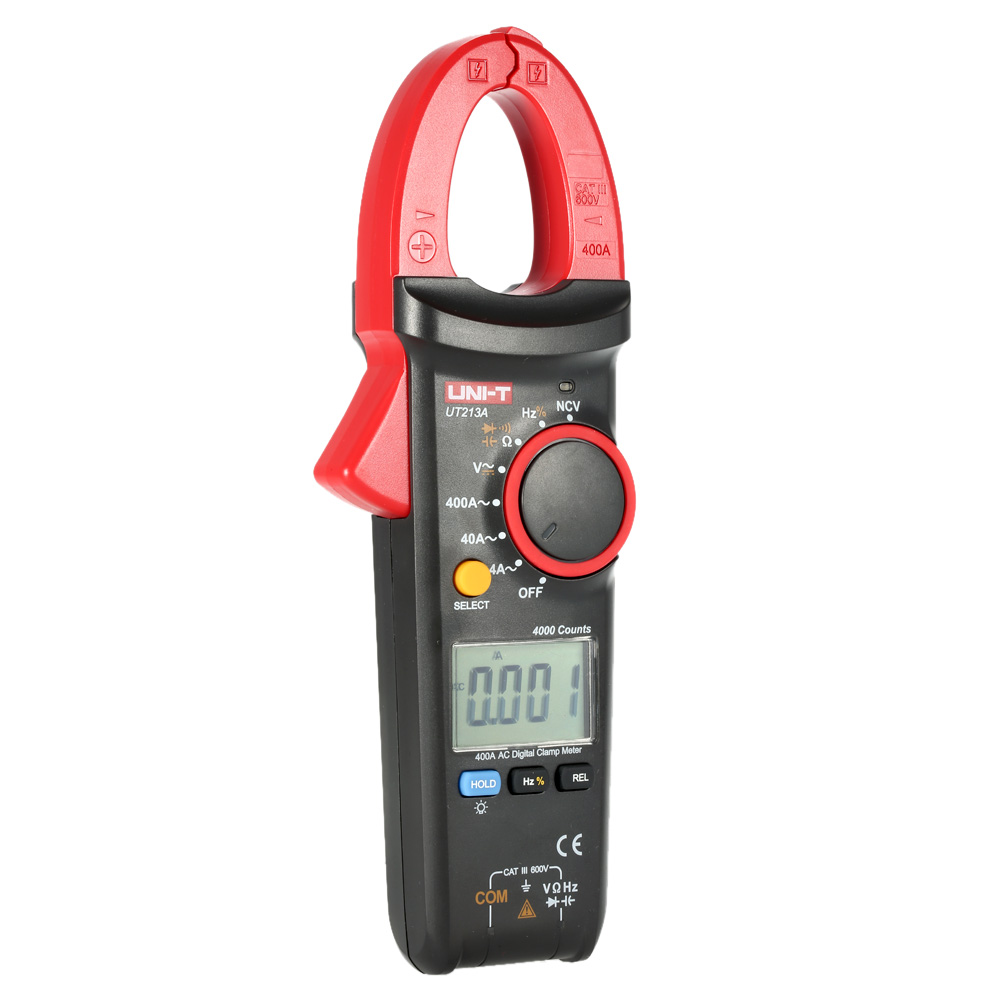 UNI T AC DC Current Tong Digital Clamp Meter Multimeter Voltage Resistance Capacitance Diode Continuity NCV Tester in Flashlight