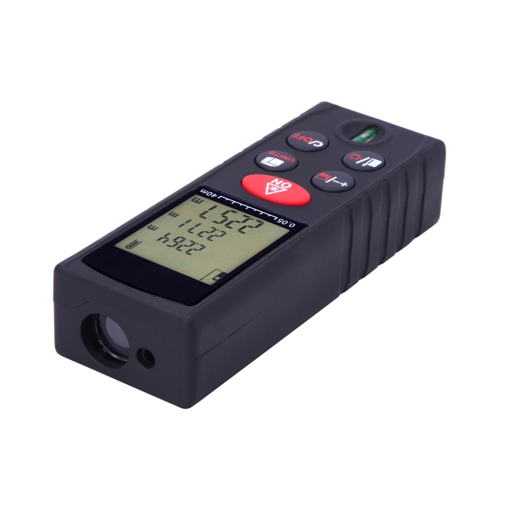 40m 131ft Mini Laser Rangefinder Handheld Digital Distance Meter High Accurate Range Finder Area Volume Measurement Level Bubble