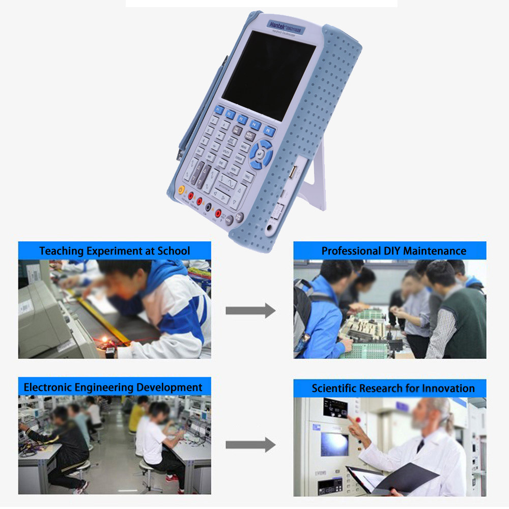 Hantek DSO1102B portable Digital Storage Oscilloscope 6000Counts USB Oscilloscope DMM100MHz 1GSa s 2CH 5.6 TFT Color LCD Display