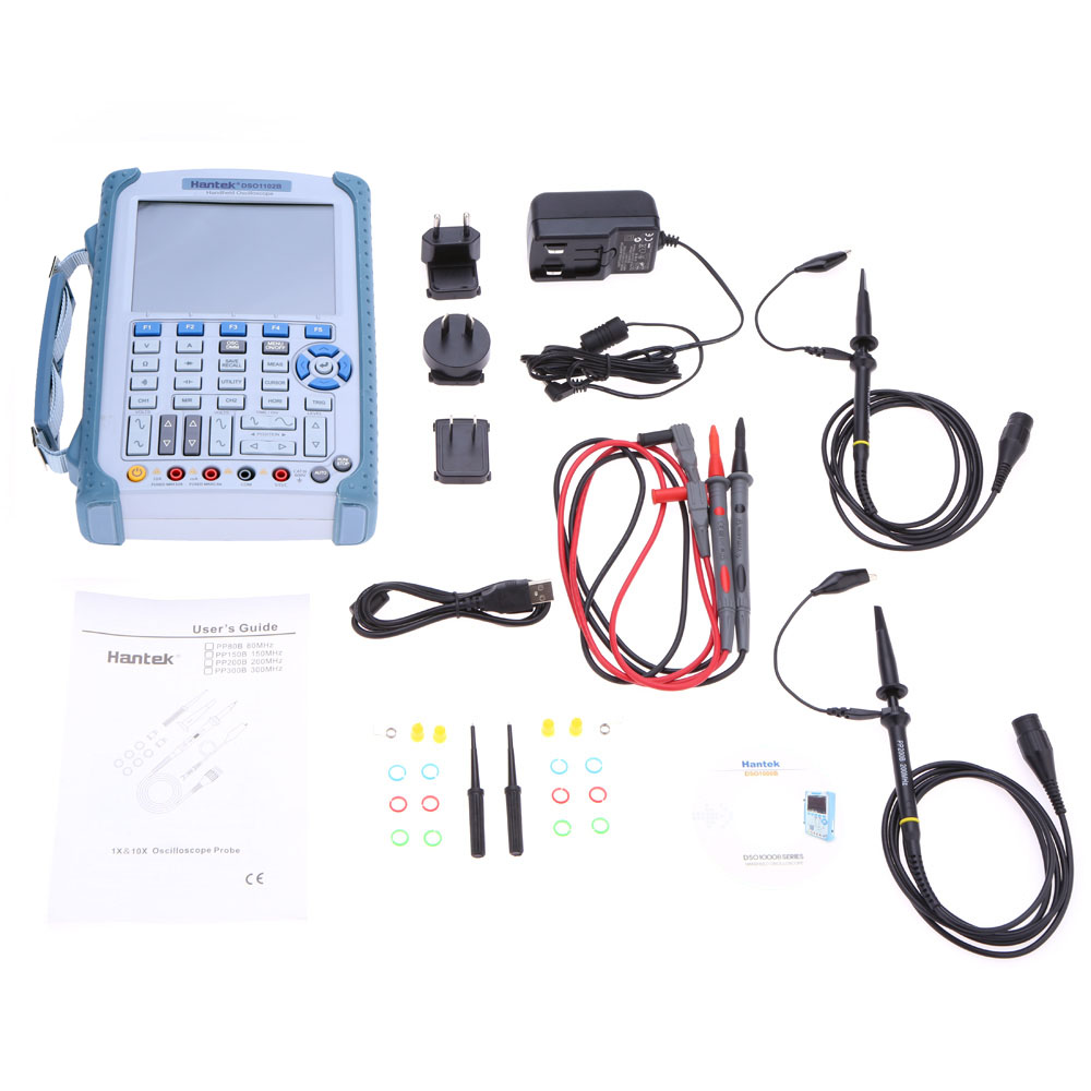 Hantek DSO1102B portable Digital Storage Oscilloscope 6000Counts USB Oscilloscope DMM100MHz 1GSa s 2CH 5.6 TFT Color LCD Display