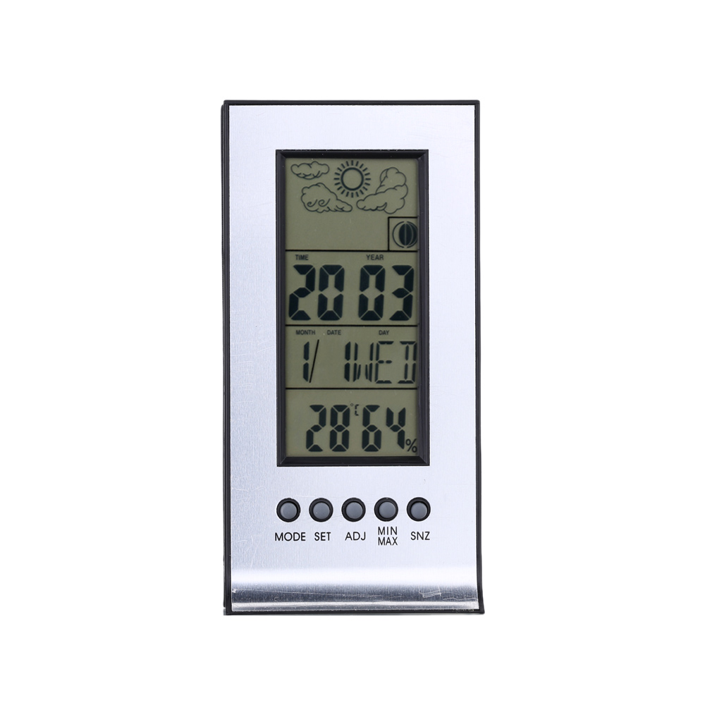 Alarm Clock Forecast Calendar Barometer Hygrometer Wireless Weather Station Multi function Electronic Temperature Humidity Meter
