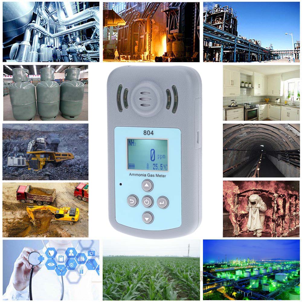 LCD Display Ammonia Gas Detector Professional NH3 Meter Gas concentration analyzer Temperature MeasurementAlarm Value Settable