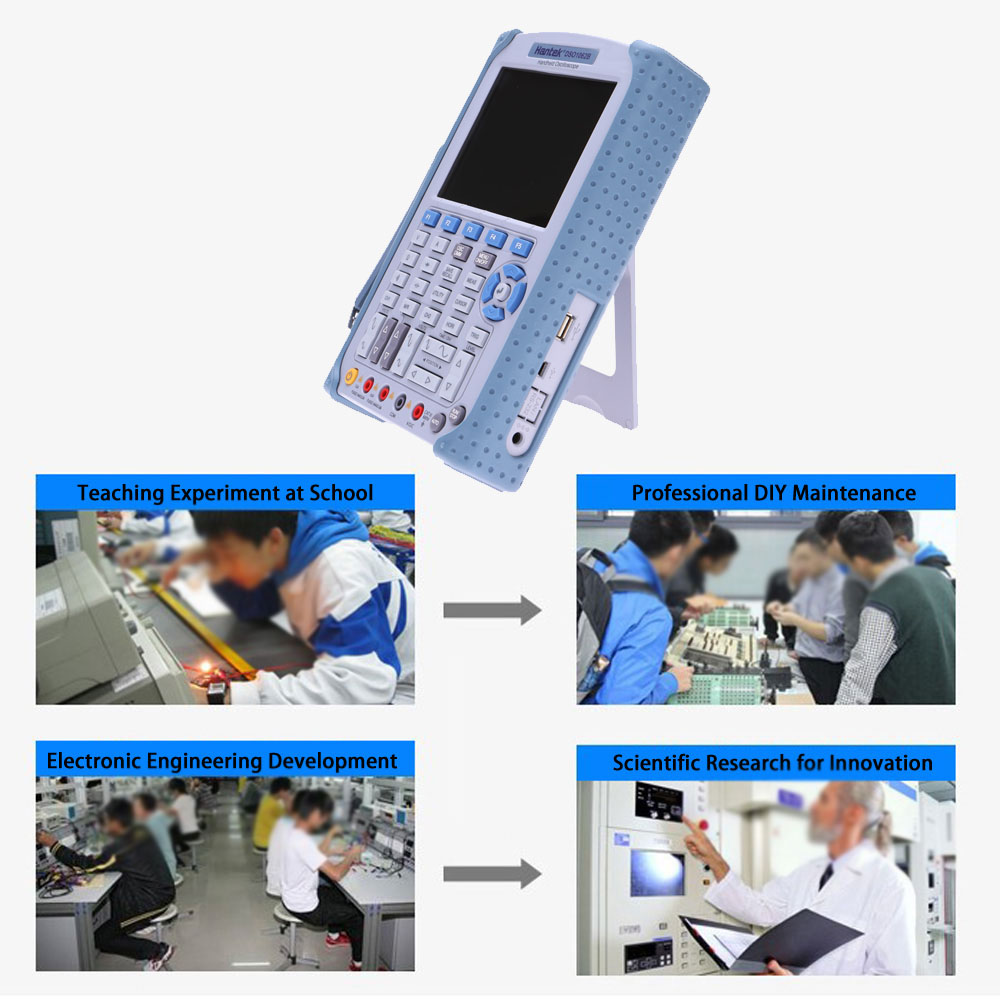 Hantek Portable Digital Storage Oscilloscope USB Oscilloscope 6000Counts DMM 60MHz 1GSa s 2CH 5.6 TFT Color LCD Display DSO1062B