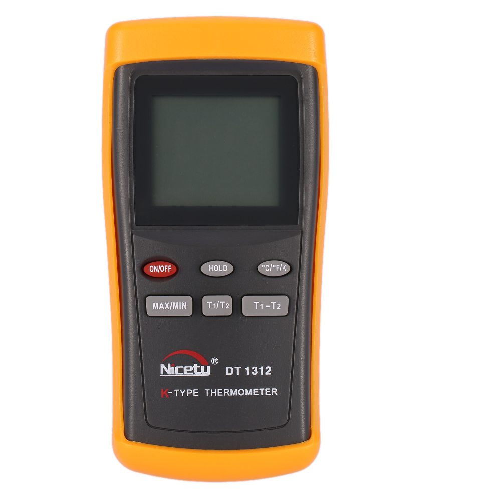 Nicety DT1312 Handheld Digital 2 Channel Thermometer Temperature Meter K Type Thermocouple Sensor 200~1370 C thermal regulator