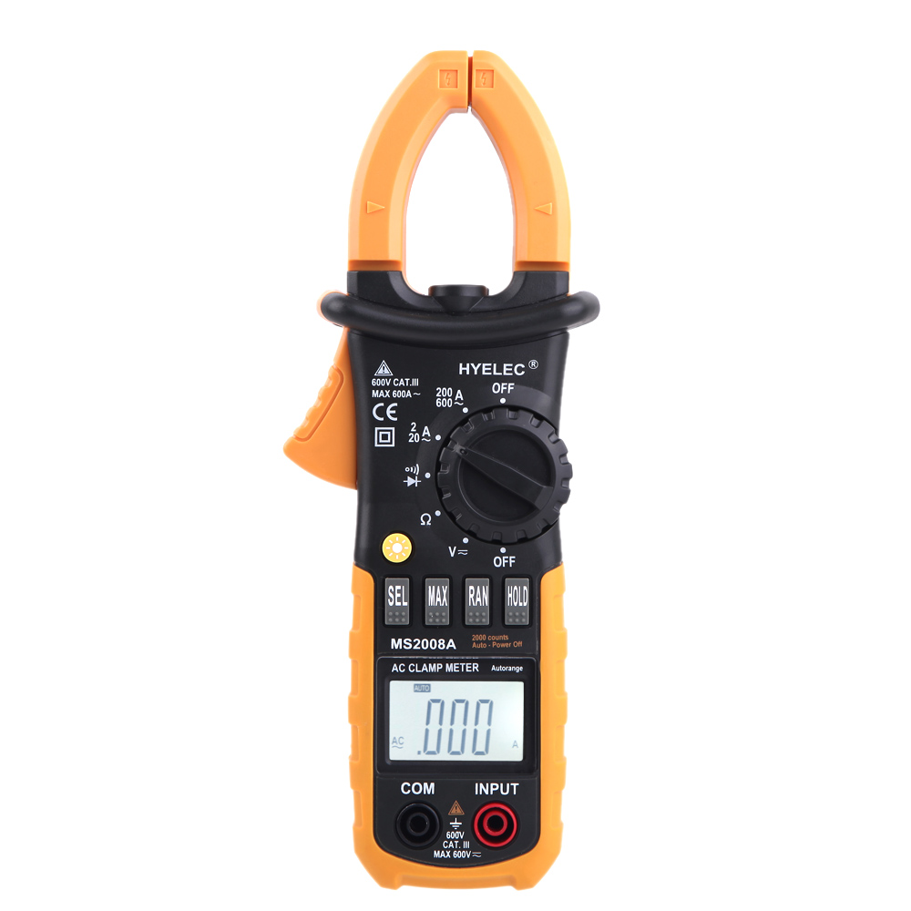 HYELEC AC Clamp Meter Digital Multimeter practical Electronic diagnostic tool current tongs amperimetro 2000 Count w Back light