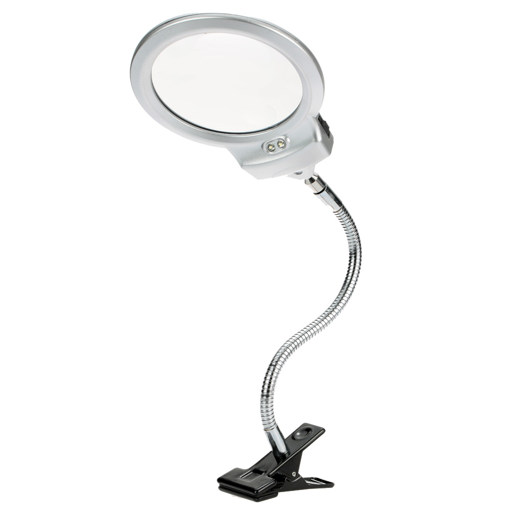 2.5X 107MM 5X 24MM LED Illuminating Magnifier Metal Hose microscope Magnifying Glass with light Desk Reading Lamp with Clamp