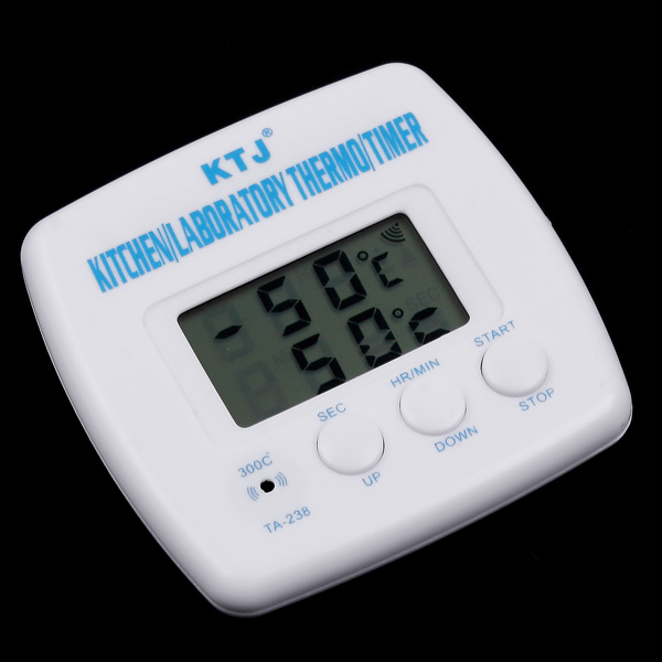 Digital Timer Thermometer Alarm Clock Kitchen Cooking BBQ Food Timer Temperature Diagnostic tool with Heat Resistant Wire Probe