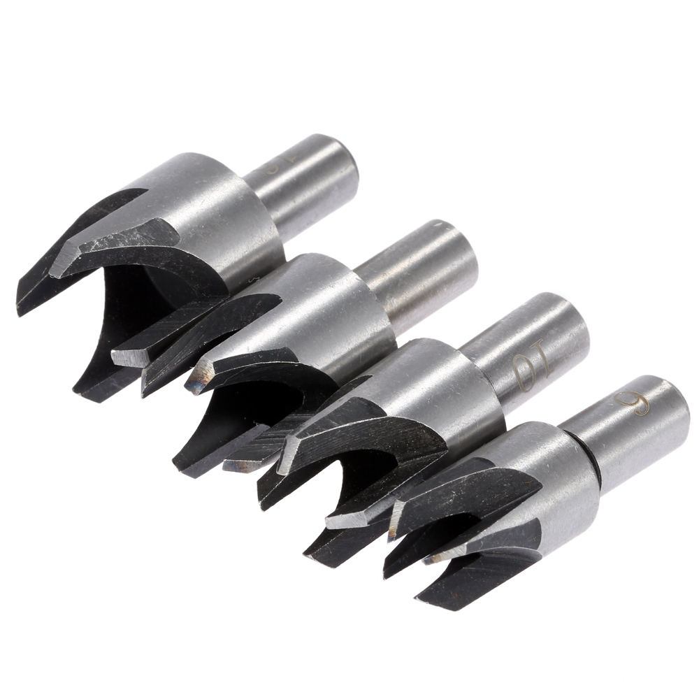 4pcs power tools Drill Bits Carbon Steel Round Shank Cork Drill Woodworking tools Plug Cutter Bits dremel Drilling Hole Tools