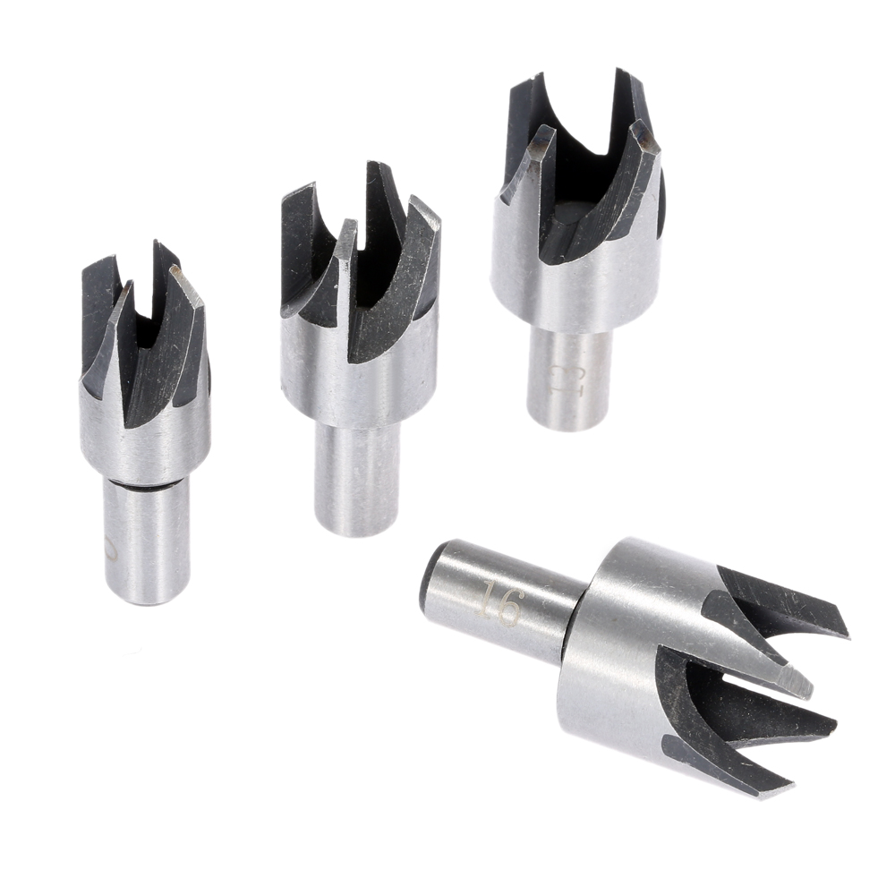 4pcs power tools Drill Bits Carbon Steel Round Shank Cork Drill Woodworking tools Plug Cutter Bits dremel Drilling Hole Tools