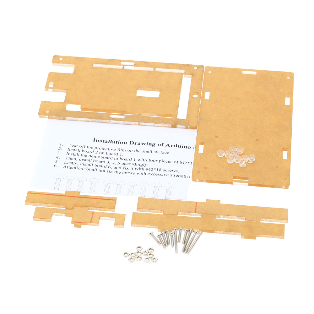 Fine Demoboard Shell DIY Kit Transparent Acrylic Protective Case for Arduino MEGA2560 R3 DIY Module Board Demoboard Shell