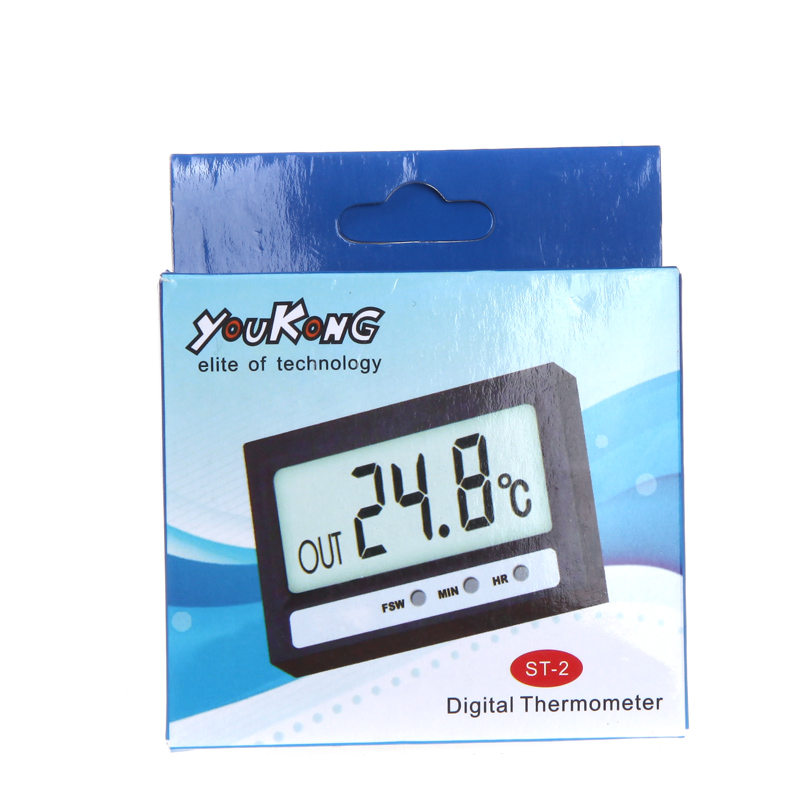 Mini LCD Digital Thermometer Temperature Meter Tester Celsius Temperature Diagnostic tool Indoor Outdoor Clock with Probe ST 2