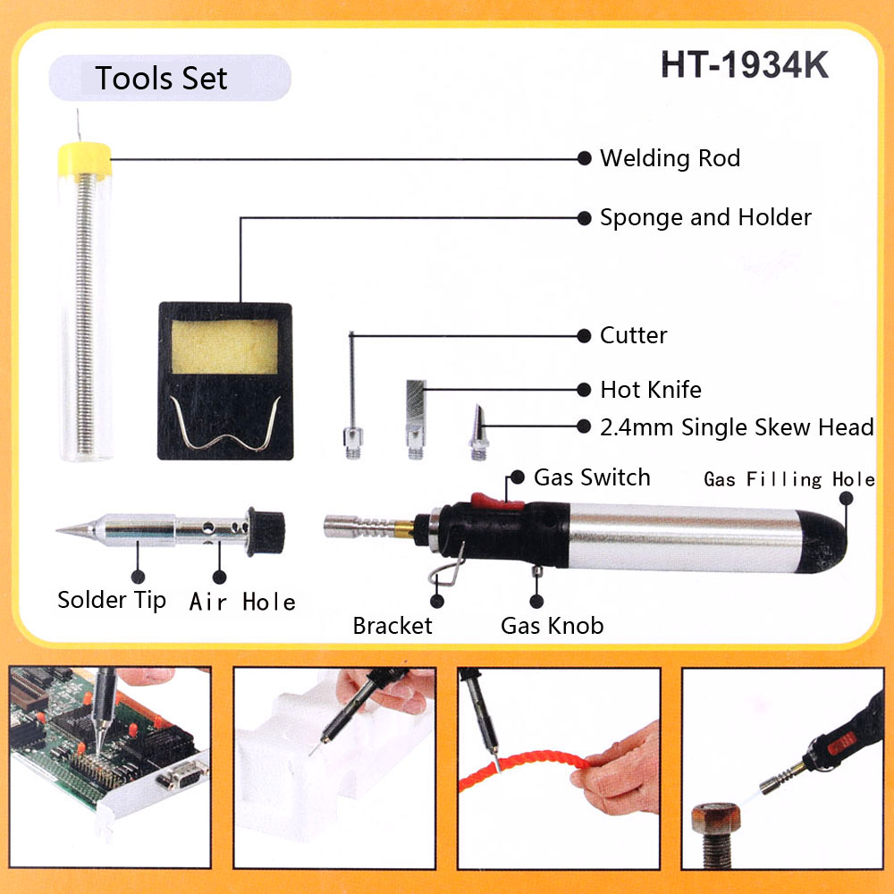 7 in 1 Cordless Welding Torch Kit Quality Gas Soldering Iron Tools 12ml Gas Welding Iron Repair Tools Welding Soldering Supplies