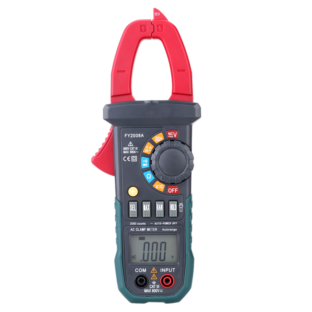 Digital LCD Clamp Meter Multimeter DC AC Voltage Current Tongs Resistance Diode Continuity Measurement Tester Auto Manual Range