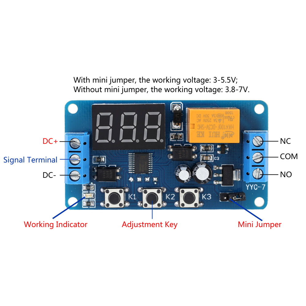 LED Display Timer Module Automation Digital Delay Timer Control Relay Switch Module rele 3V 3.7V 4.5V 5V 6V