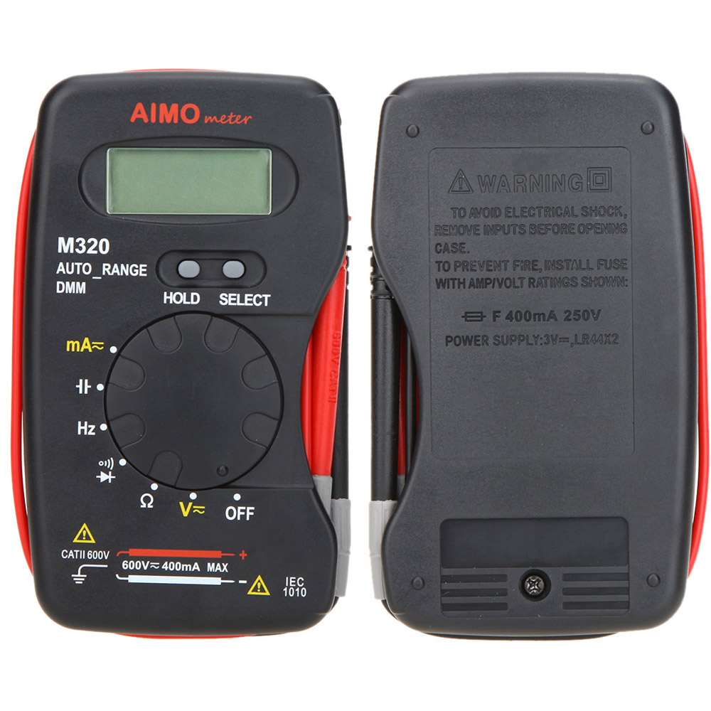 AIMO M320 Pocket size LCD Digital Multimeter DMM Frequency Capacitance current Resistance diode Measurer Data Hold Auto Range