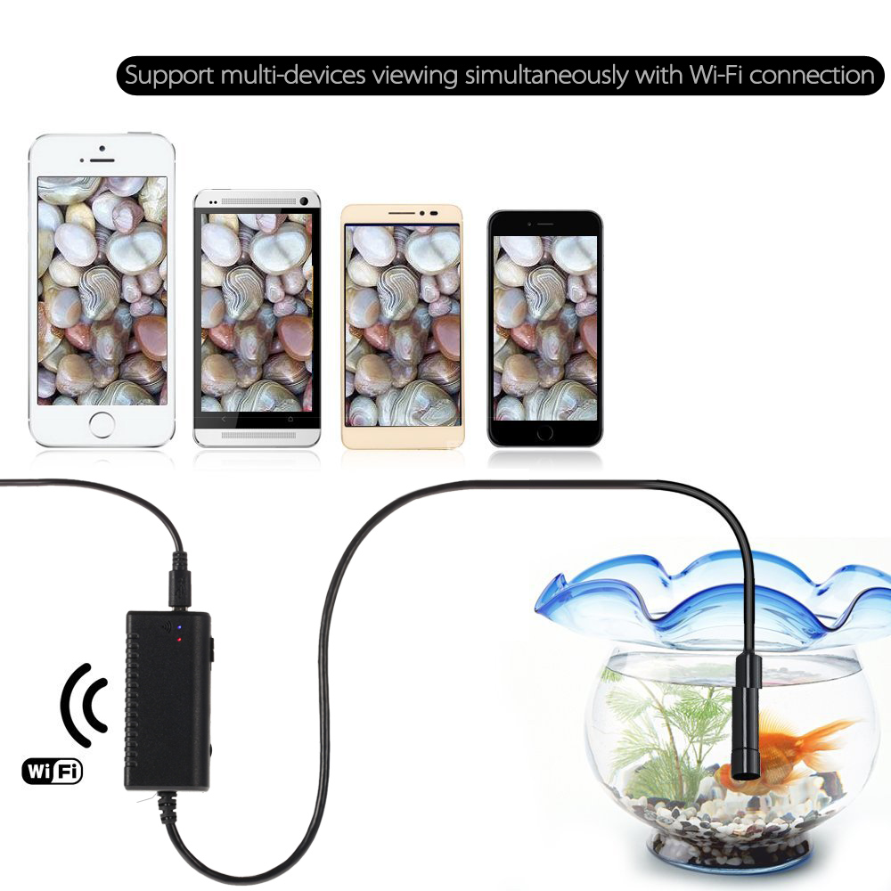 6pcs Endoscope Snake Camera Borescope Video for iOS Android Tablet USB HD 720P Waterproof Wi Fi LED 2.0MP 8.4mm 2M Magnifier