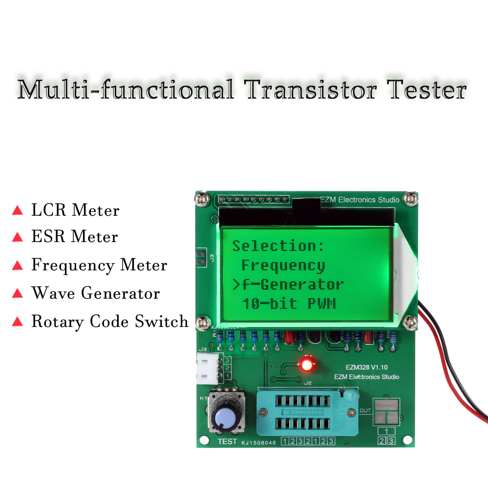 New Multi purpose LCD Transistor Tester Diode ESR MOS PNP NPN L C R Tester Frequency Meter Square Wave Generator Diagnostic tool