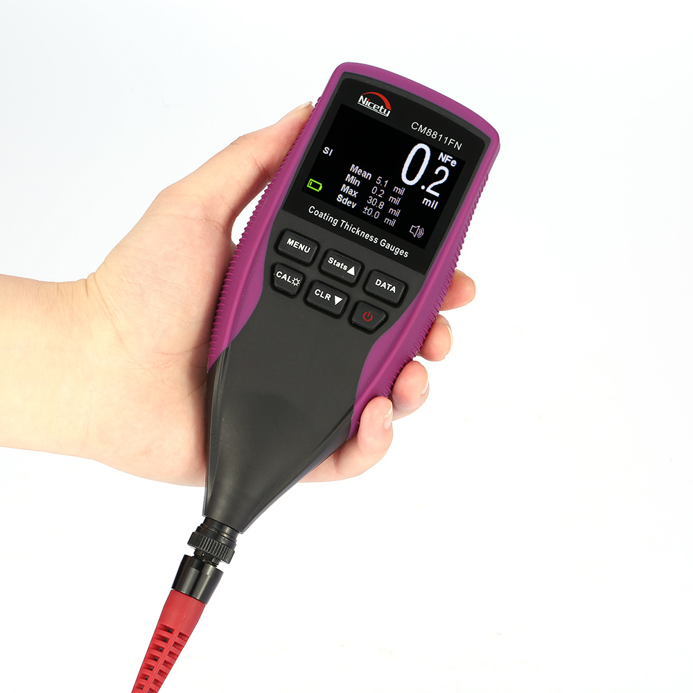 Intelligent Digital Coating Thickness Gauge coatings feeler gauge Fe NFe Single Continuous Measure Alarm Adjustable Brightness