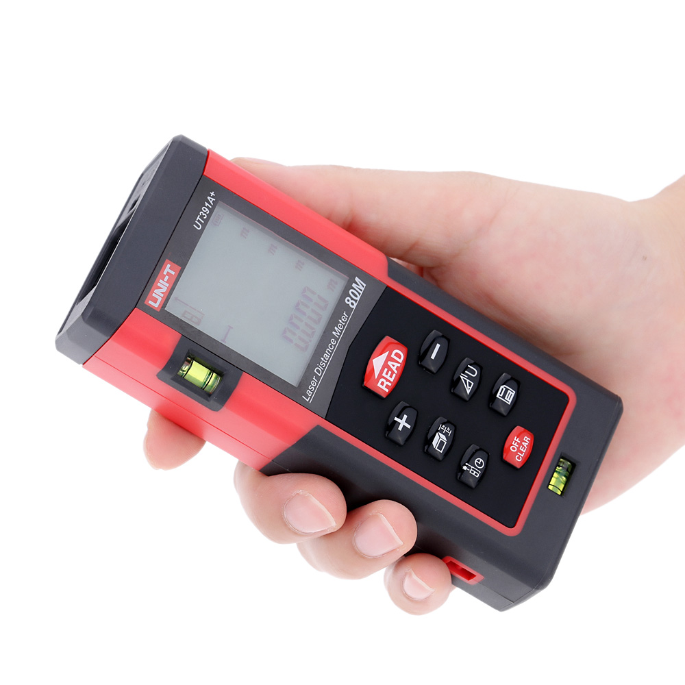 UNI T Handheld 80m Practical Laser Rangefinder Digital Laser Distance Meter Range Finder Measure Self calibration Level Bubble