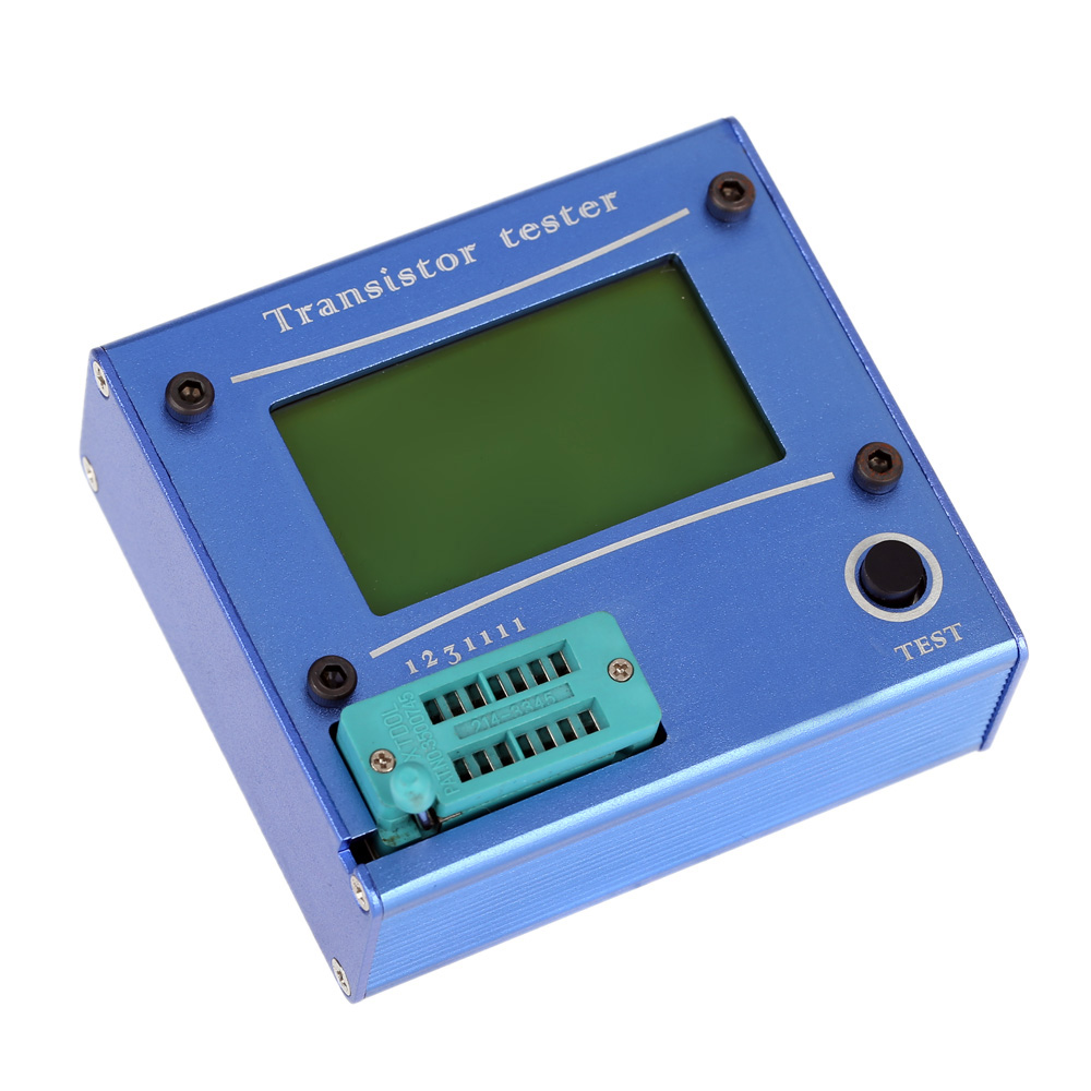 Multi functional LCD Backlight Transistor Tester Diode Thyristor Capacitance ESR LCR Meter with Blue Aluminum Case