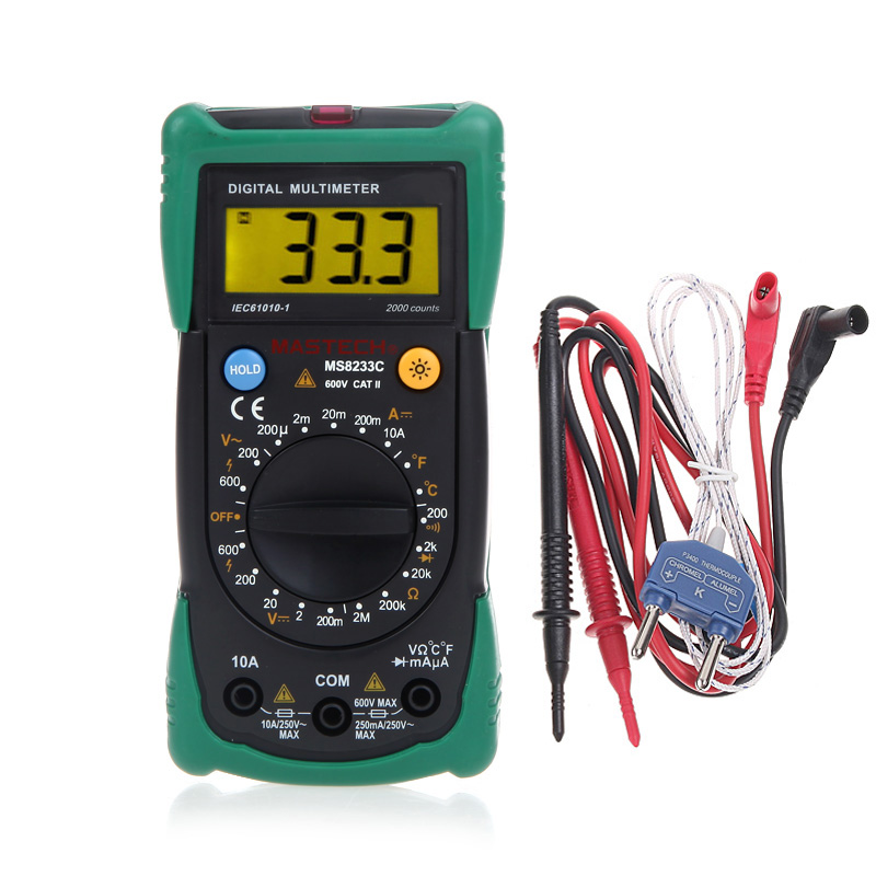 Digital Multimeter AC DC voltage DC current resistance diode check continuity test temperature test multimetro diagnostic tool