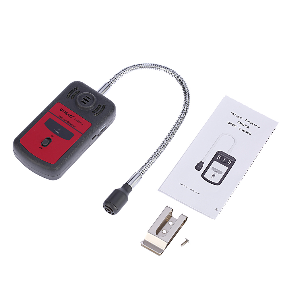 UYIGAO Portable Halogen Gas Leakage Detector monitor Automotive Chlorine Fluorine Tester Mini Gas Analyzer with Sound lightAlarm