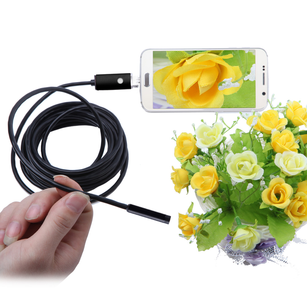 KKMOON 5M 5.5mm USB Endoscope 6 LED Inspection Camera Capture Pictures Borescope Come With Mirror Hook Magnet For Android PC