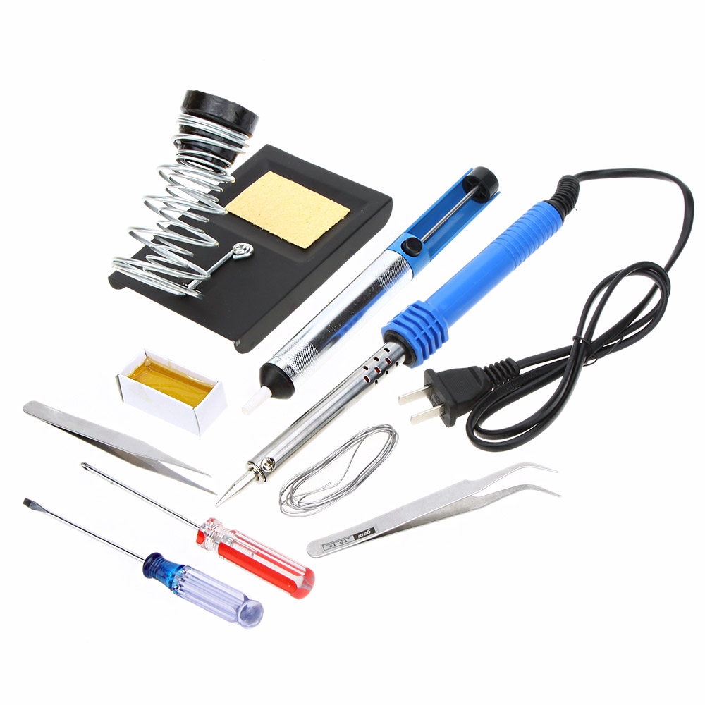 11 in 1 Electric Soldering Irons DIY Electric Solder Tools Kit Soldering Starter Set with Iron Stand Desolder Pump multi tools