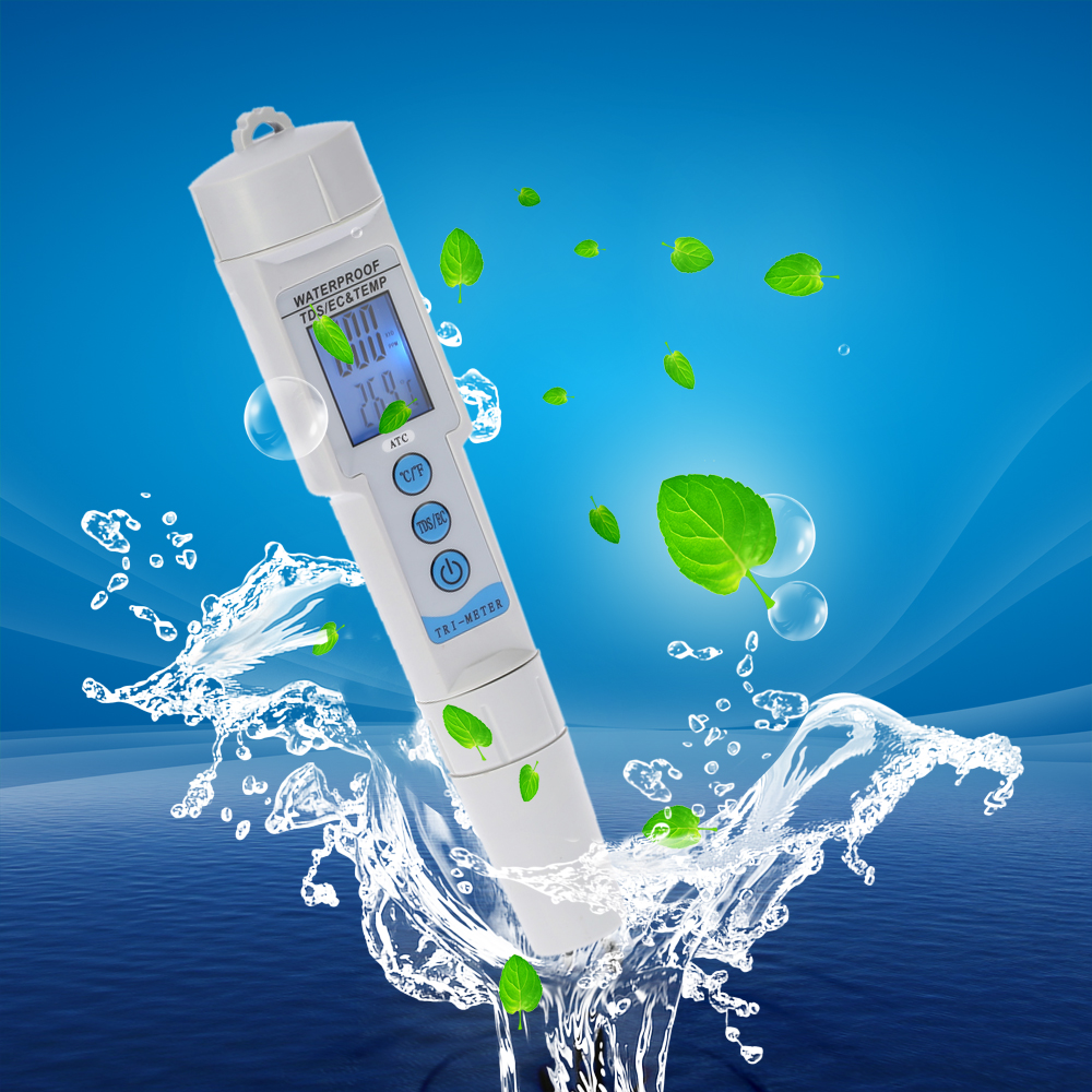 3 in 1 Pen Type Water Quality Tester Analyzer Multi parameter Waterproof Water Quality Monitor EC TDS Meter Acidometer