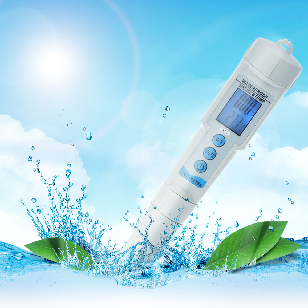 3 in 1 Pen Type Water Quality Tester Analyzer Multi parameter Waterproof Water Quality Monitor EC TDS Meter Acidometer