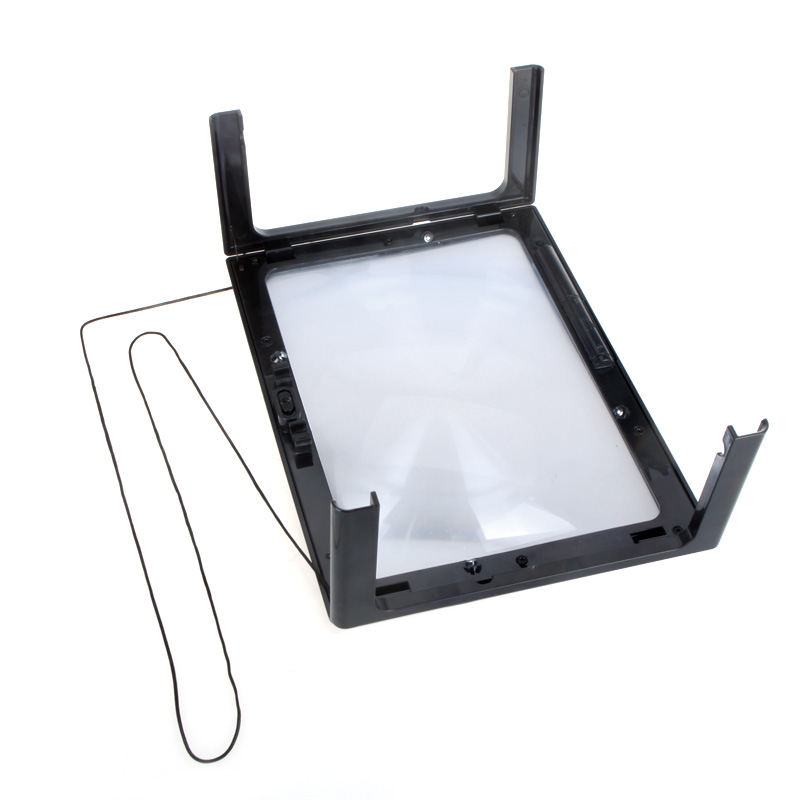 Ultrathin A4 Full Page Large PVC Magnifier 3X Foldable Magnifying Glass Loupe Hands Free for Reading with 4 LED Lights