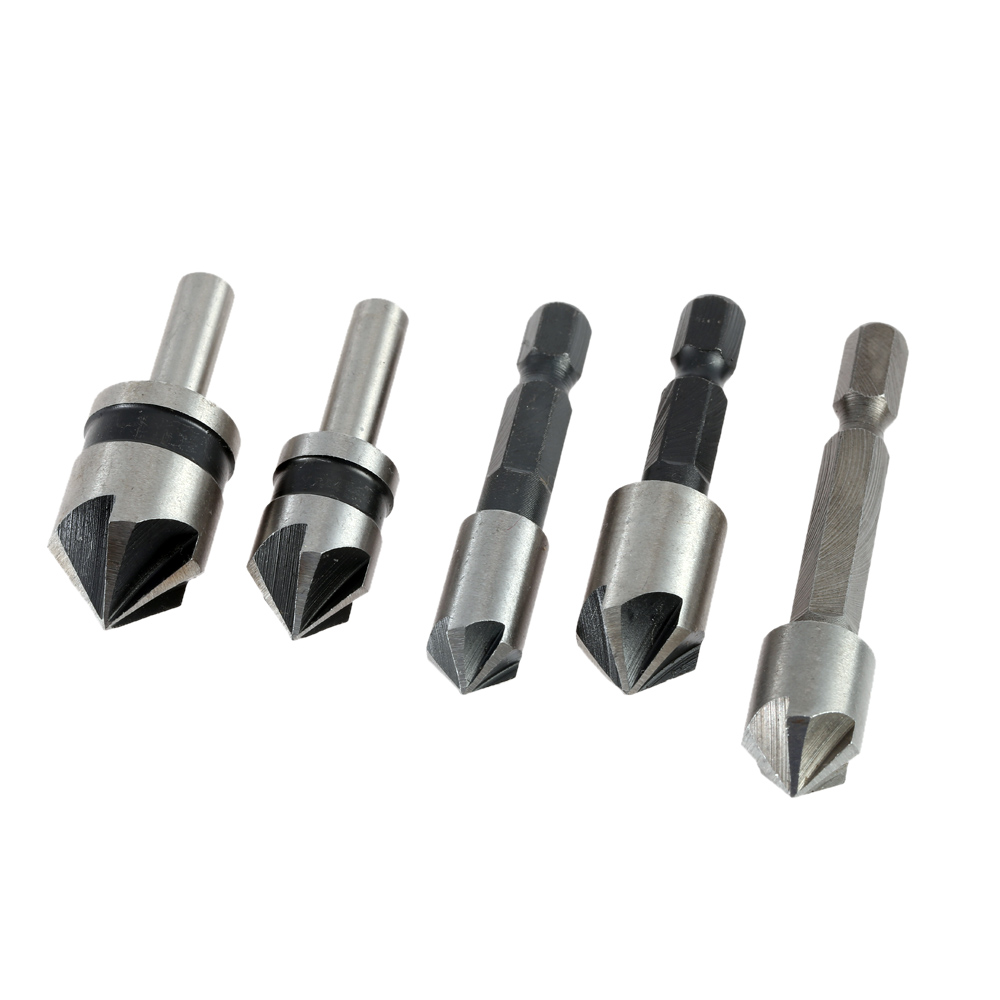 Professional Countersink Drill Set 5pcs set High speed Steel Quality Deburring Bits Chamfering Tool Chamfering Mixing Pack