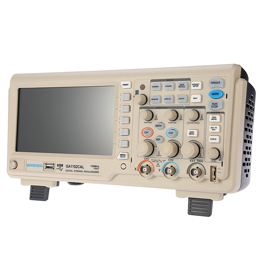 Professional Digital Storage Oscilloscope 2CH 100MHz osciloscopio 1GSa s 7 TFT Display diagnostic tool GRATTEN GA1102CAL