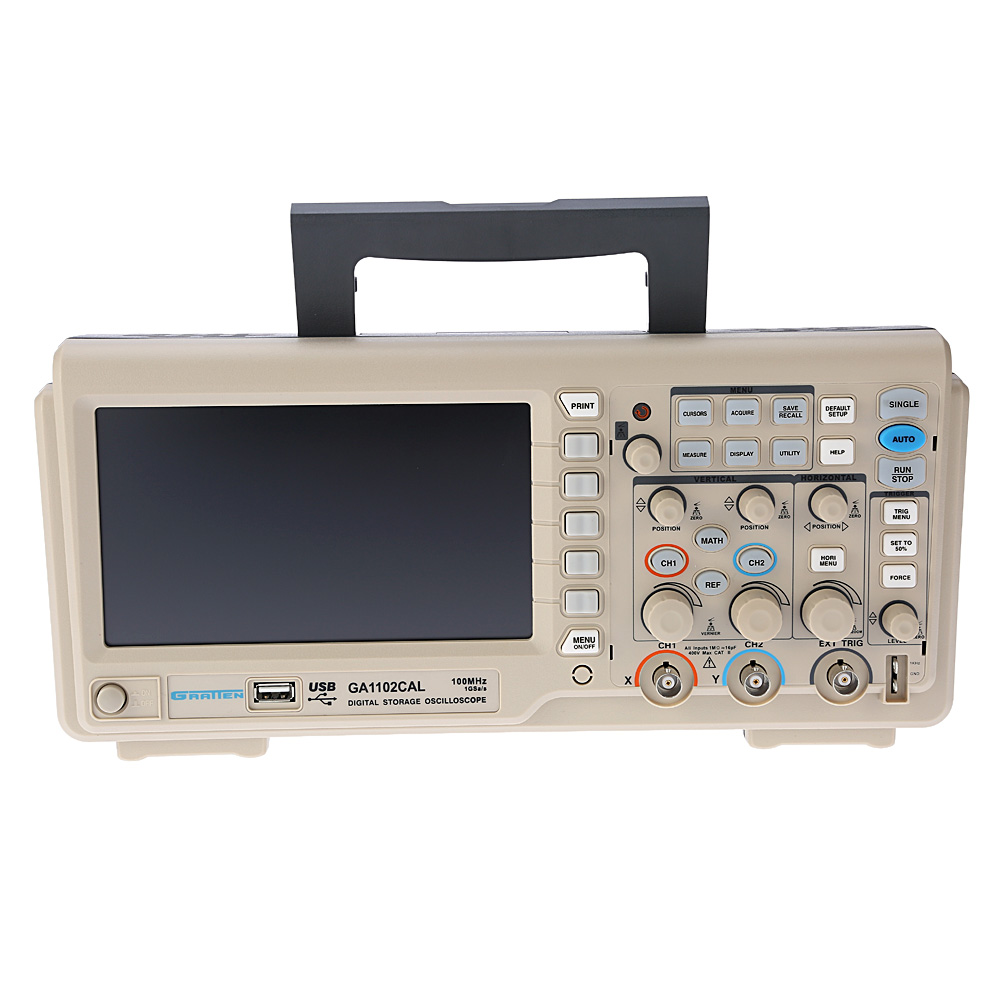 Professional Digital Storage Oscilloscope 2CH 100MHz osciloscopio 1GSa s 7 TFT Display diagnostic tool GRATTEN GA1102CAL