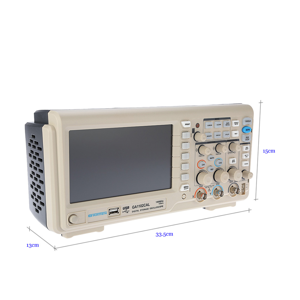 Professional Digital Storage Oscilloscope 2CH 100MHz osciloscopio 1GSa s 7 TFT Display diagnostic tool GRATTEN GA1102CAL