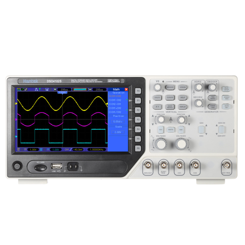 Hantek DSO4102S 2 CH Digital USB Oscilloscope 1CH Arbitrary Function Waveform Generator Synchronizing Signal Source100MHz