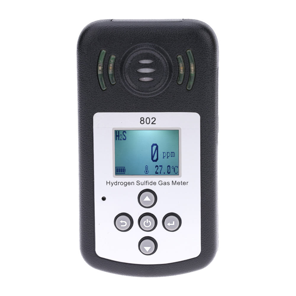 Professional Hydrogen Sulfide Gas H2S Meter Detector Gas analyzer Temperature Measurement LCD Display Alarm Value Settable