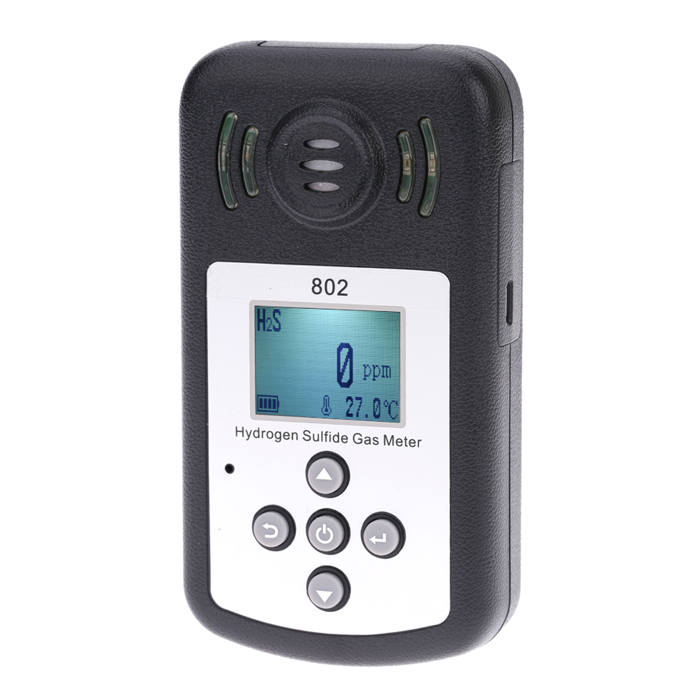 Professional Hydrogen Sulfide Gas H2S Meter Detector Gas analyzer Temperature Measurement LCD Display Alarm Value Settable