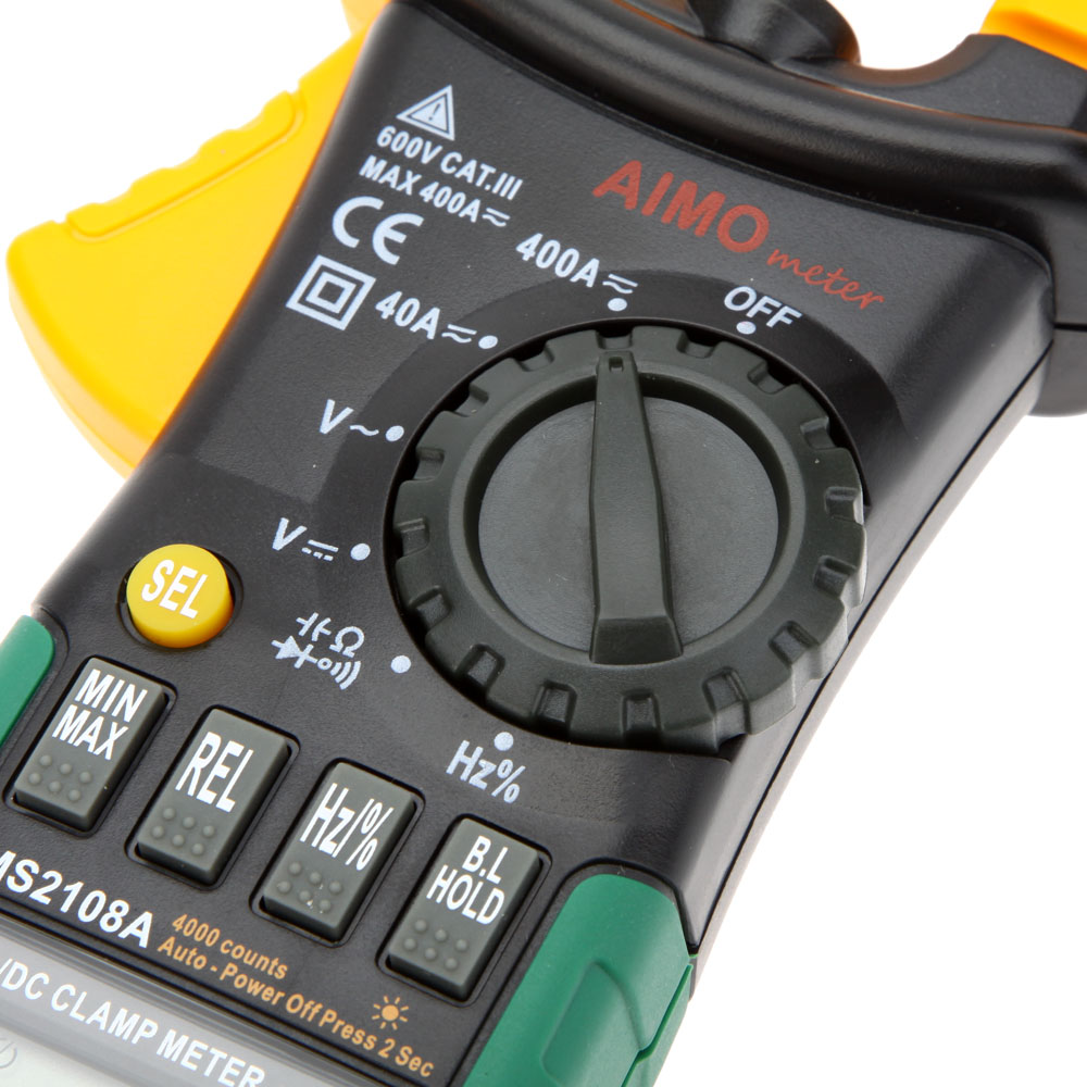 AIMO MS2108A Auto Range Digital Multimeter Clamp Meter for AC DC Voltage Current Frequency Resistance Capacity Diode multitester
