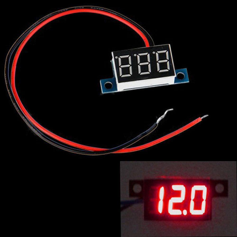 Mini 2 Wires DC Voltmeter 3.3 30V LED Panel Digital Display Voltage Meter Voltmeter Blue Light Voltage Tester Diagnostic tool