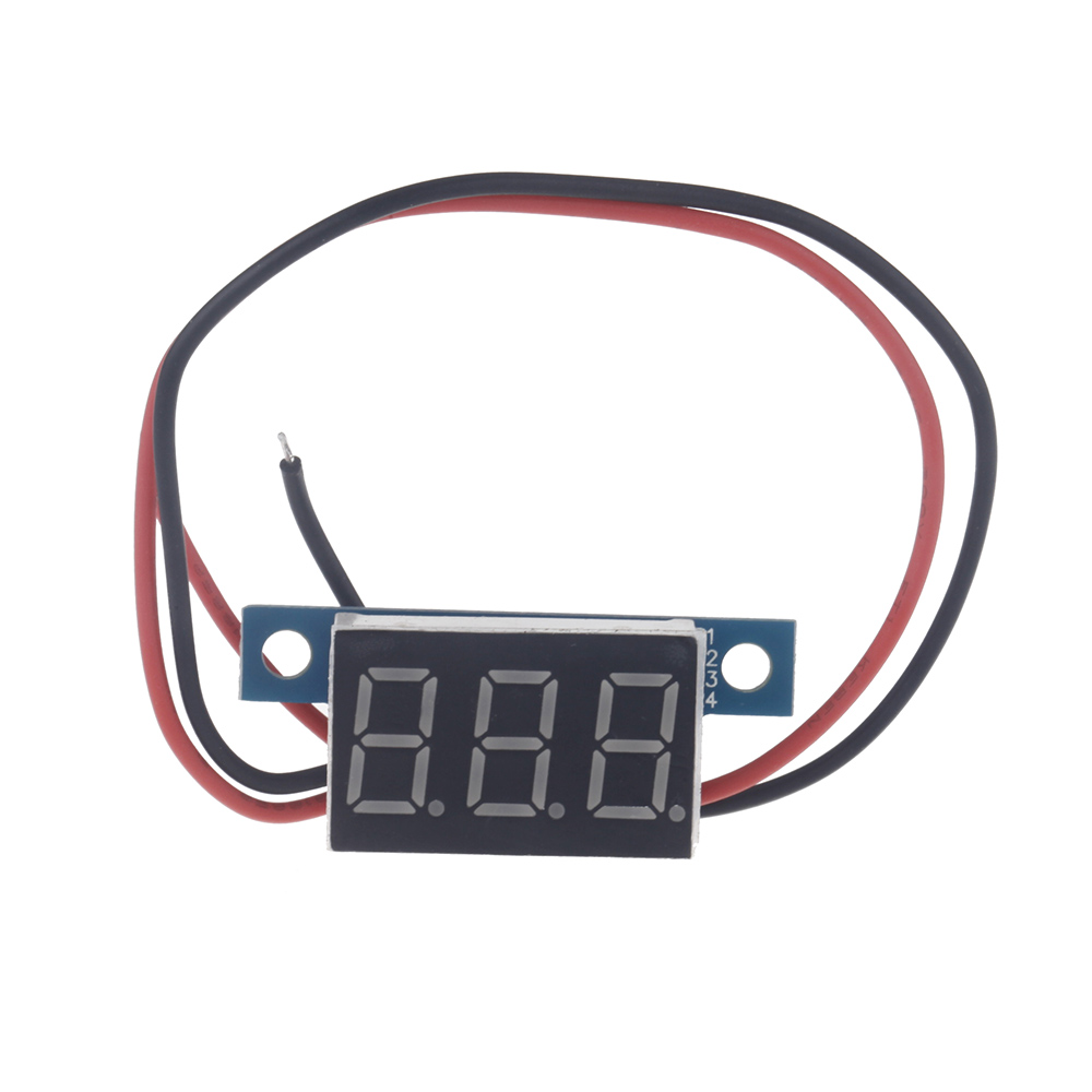 Mini 2 Wires DC Voltmeter 3.3 30V LED Panel Digital Display Voltage Meter Tester Voltage Diagnostic tool with Red Light