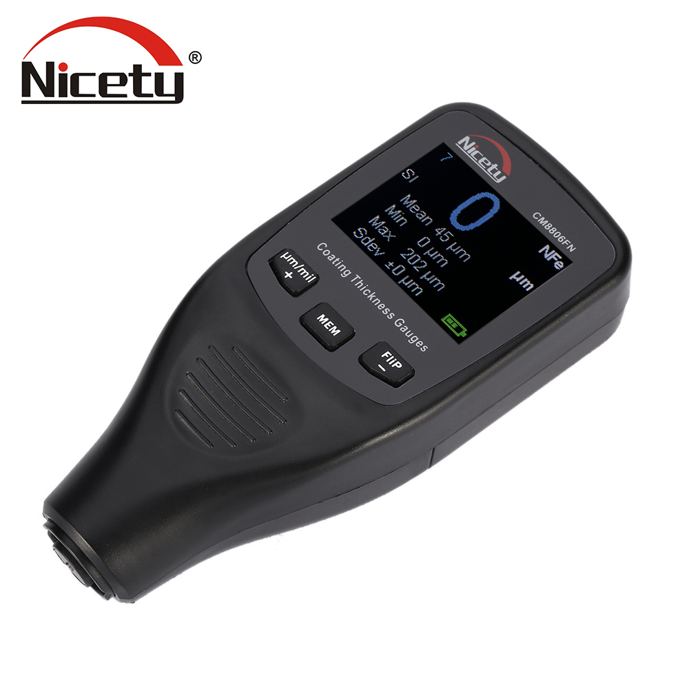 Nicety High Percision Digital Coating Thickness Gauge Tester Paint feeler gauge Fe NFe Single Continuous Measure Data Storage