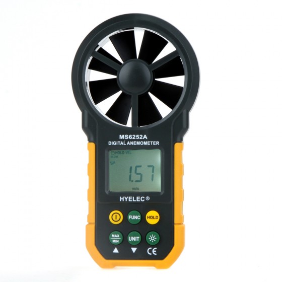 HYELEC Multifunction Digital Anemometer Digital tachometer LCD and Backlight Air Volume Meter Professional Wind Speed Anemometer