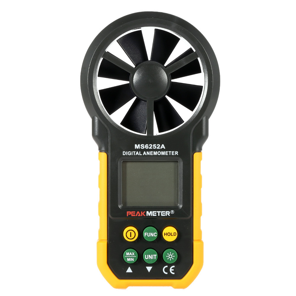 PEAKMETER MS6252A Digital Multimeter Multifunction Anemometer Air Volume Tachometer Wind Air Speed Tester