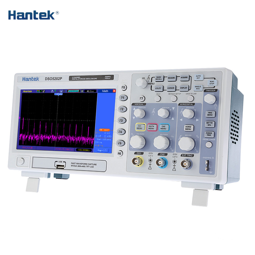 Hantek DSO5202P Professional Digital Storage Oscilloscope 2CH 200MHz 40K 1Gsa s Color TFT Display osciloscopio diagnostic tool