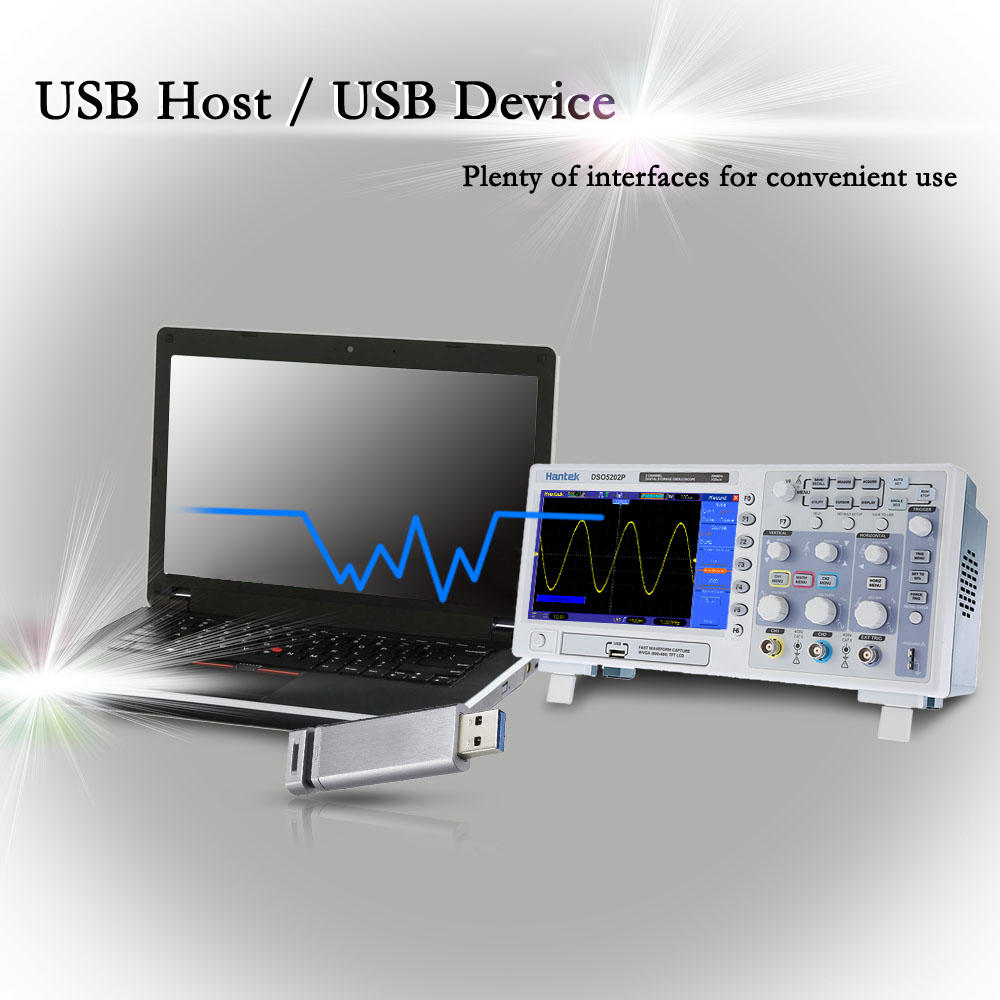 Hantek DSO5202P Professional Digital Storage Oscilloscope 2CH 200MHz 40K 1Gsa s Color TFT Display osciloscopio diagnostic tool