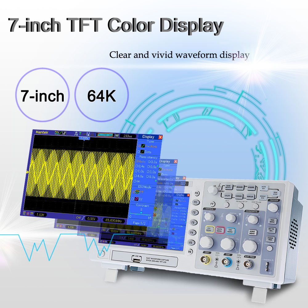 Hantek DSO5202P Professional Digital Storage Oscilloscope 2CH 200MHz 40K 1Gsa s Color TFT Display osciloscopio diagnostic tool