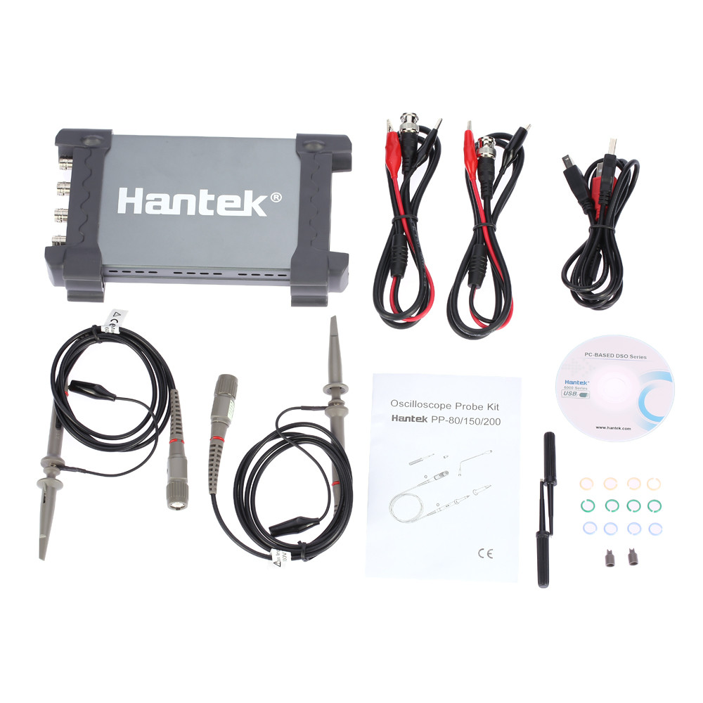 Hantek 6204BC USB Digital Storage Oscilloscope Sensitive Virtual oscilloscope 200MHz 4 CH 1GSa s logic analyzer diagnostic tool